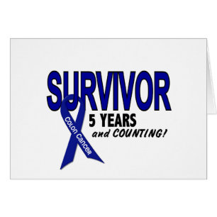 Koloncancer 5 år överlevande hälsningskort