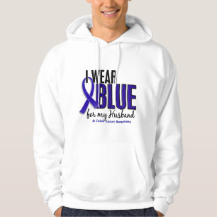 Koloncancer ha på sig jag blått för min make 10 tröja med luva