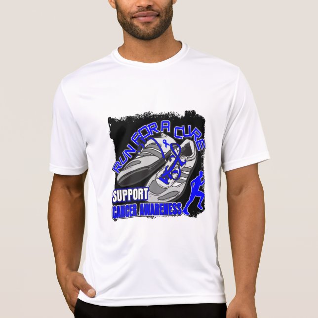 Koloncancer - manarspringa för en bot t shirt (Framsida)