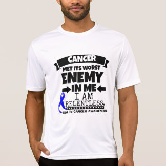 Koloncancer mötte dess värst fiende i mig t-shirt
