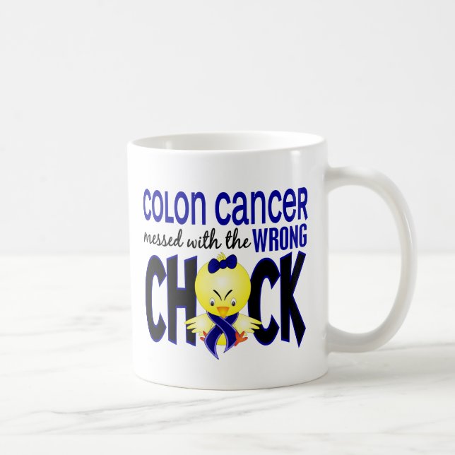 Koloncancer röra med den fla chicken kaffemugg (Höger)