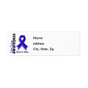 Koloncancermedvetenhet 5 returadress etikett