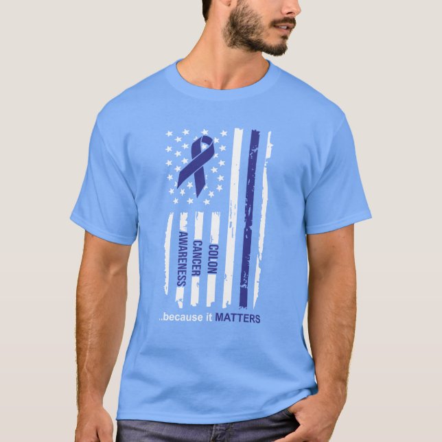 Koloncancermedvetenhet, därför att den betyder t shirt (Framsida)