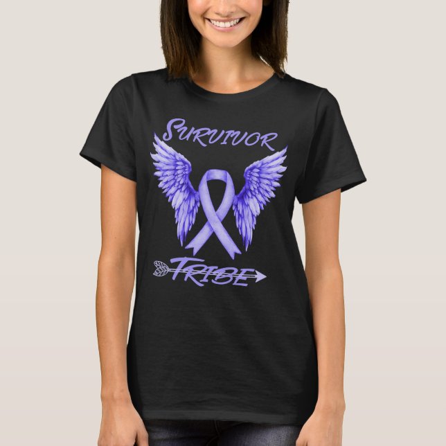 koloncanceröverlevnadstest, kolorektal cancer t shirt (Framsida)