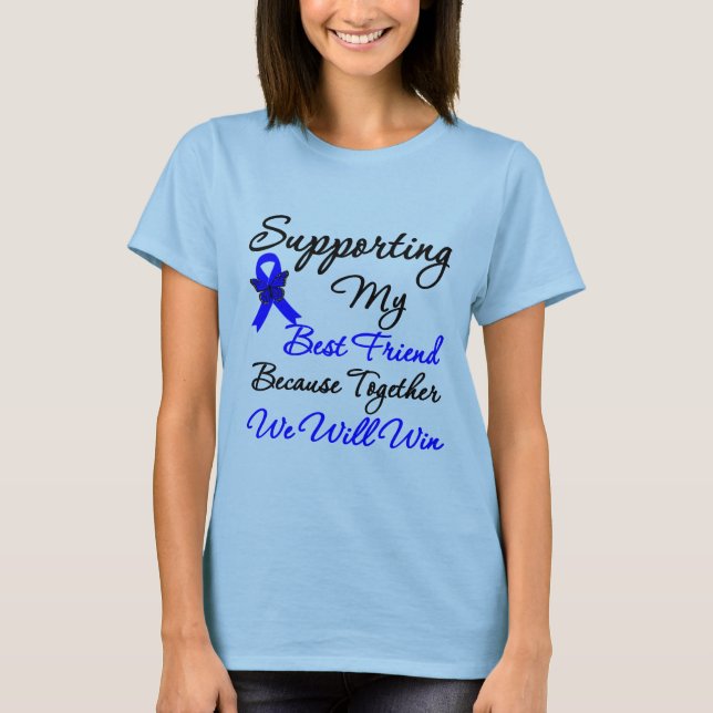 Koloncancerservice (bästa vän) t shirt (Framsida)