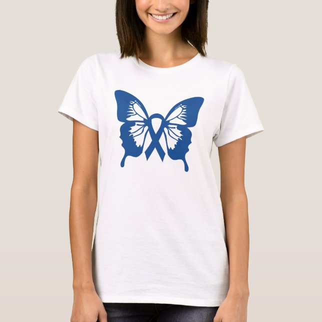 Koloncancert-skjorta med det blåttfjärilen & t shirt (Framsida)