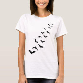 Koloni i flygande Black Fladdermus Silhouettes Hal T Shirt