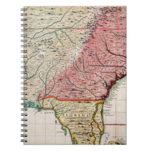 KOLONIAL AMERIKA KARTA, 1733 ANTECKNINGSBOK