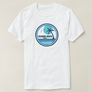 Kolonial Beach Virginia Handflatan Träd Birds T Shirt