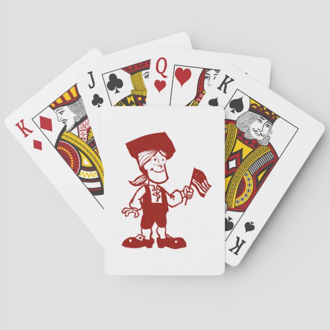 Kolonial man som bär flagga spel kort (Baksidan)