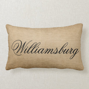 Kolonial stil för Williamsburg Burlap Lumbarkudde