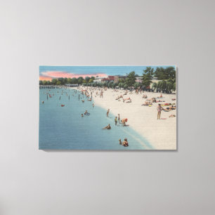 Kolonial strand, VA - solbada & simma plats Canvastryck