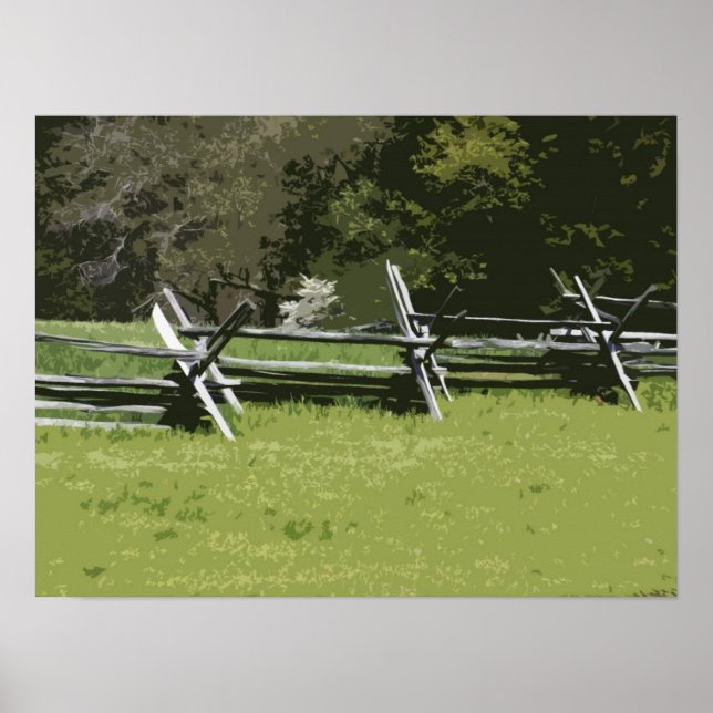 Kolonial Virginia Split Rail Fence II Poster (Framsidan)