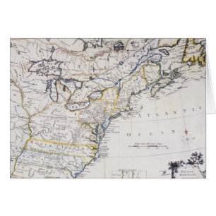 KOLONIALA AMERIKA: KARTA c1770 Hälsningskort