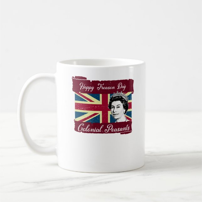 Koloniala bönder Juli 4th för lycklig Treasondag Kaffemugg (Vänster)