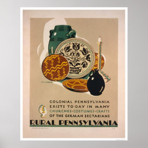 Koloniala Pennsylvania 1940 WPA Poster