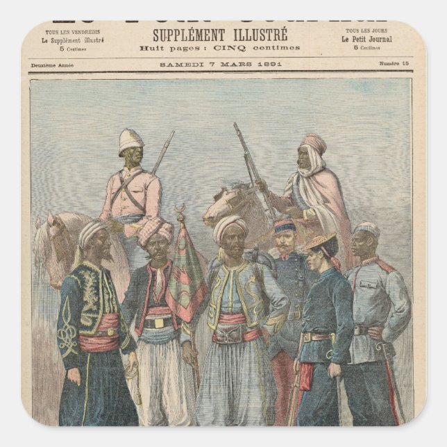 Kolonialarmén Fyrkantigt Klistermärke (Framsida)