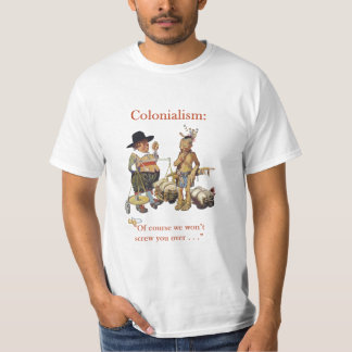 Kolonialismnybyggare och indianskjorta tee shirt