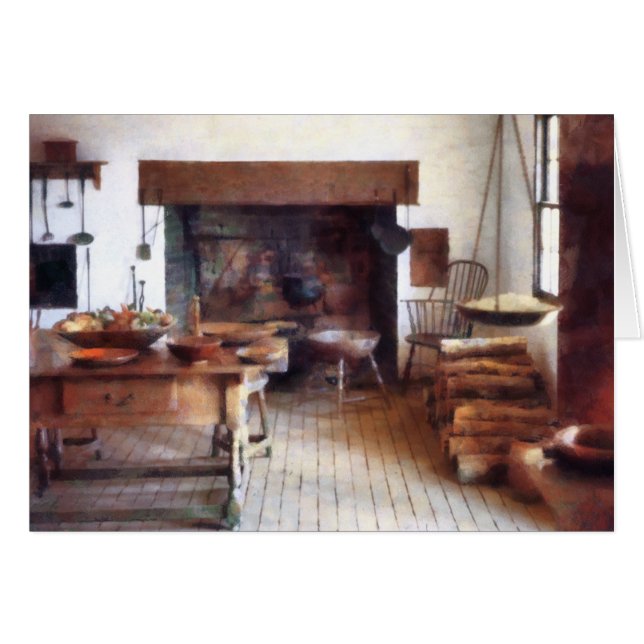 Kolonialt kök hälsningskort (Framsidan Horizontal)