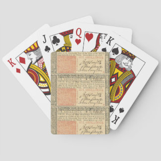 Koloniinvånaren 1776 Sex-Shilling noterar att leka Spel Kort