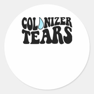 Kolonizer Tårar Bubble Font Sticker and Merch Stic Runt Klistermärke
