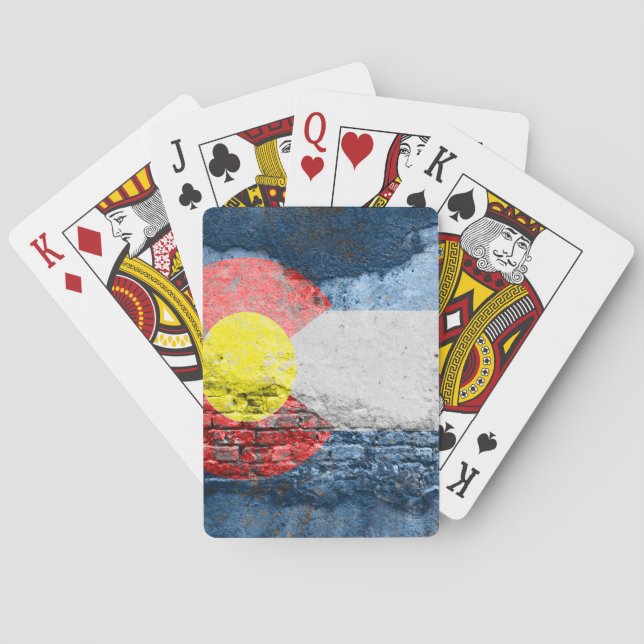 kolorado flagga brickvägg spel kort (Baksidan)