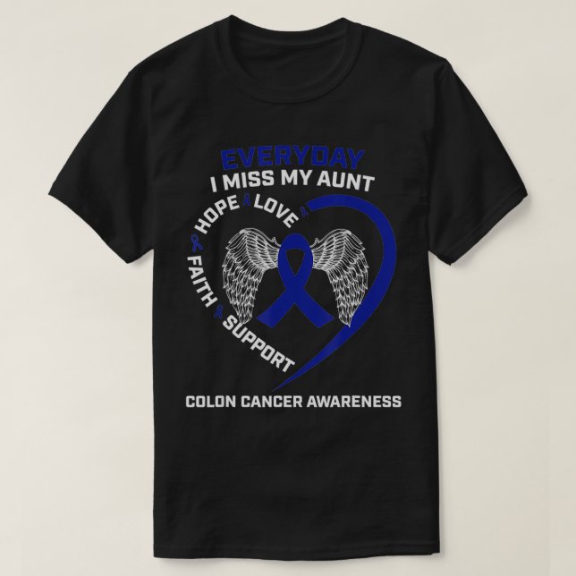 Kolorektal Vingar till minne av min Moster kolonca T Shirt (Design framsida)