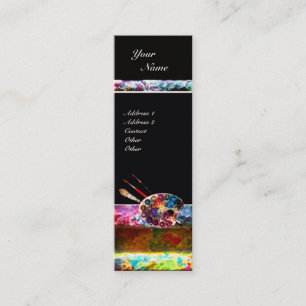 KOLORFUL ARTIST FÄRG PALETTE OCH BRYSKOR MINI VISITKORT