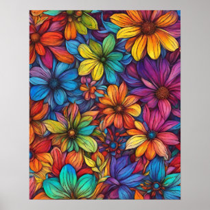 KOLORFUL FLOWER ART POSTER