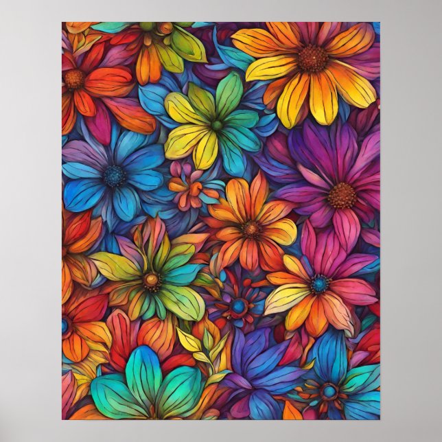 KOLORFUL FLOWER ART POSTER (Framsidan)