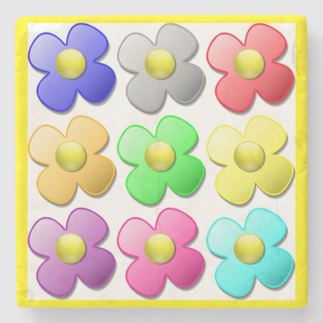 KOLORFUL FLOWER MÖNSTER UNDERLÄGG STEN (Framsidan)