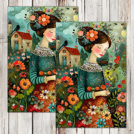 KOLORFUL GARDEN GIRL MED BLOMMAR-AVKOPPLING
