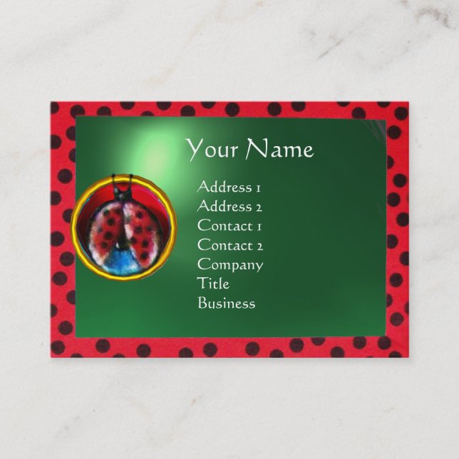KOLORFUL LADYBUG MONOGRAM VISITKORT (Framsida)