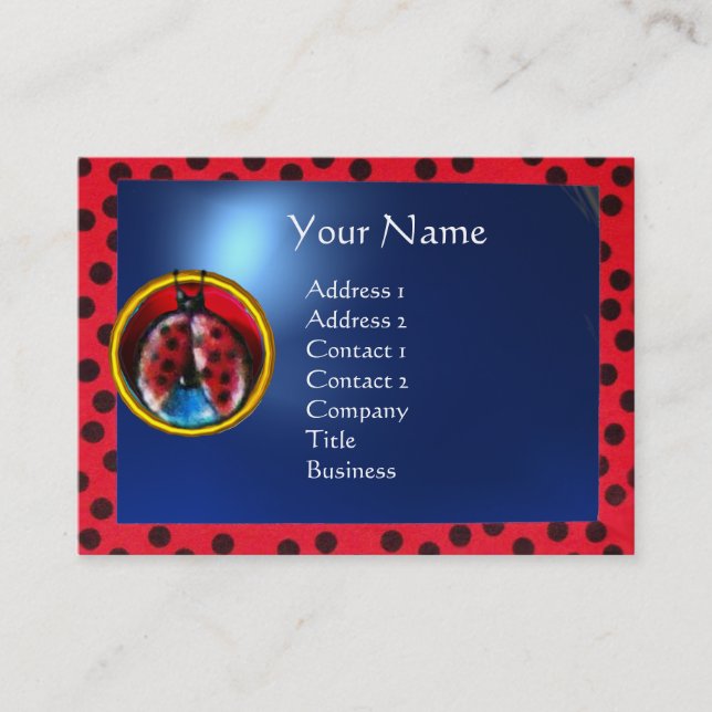 KOLORFUL LADYBUG MONOGRAM VISITKORT (Framsida)