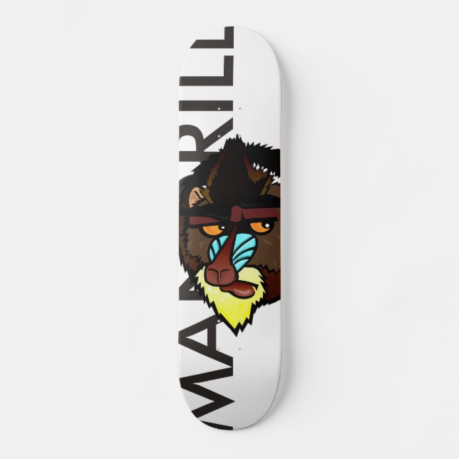 KOLORFUL MANDRILL GRAFISK ILLUSTRATION-SKATEBOARD SKATEBOARD BRÄDA 20,5 CM (Framsida)