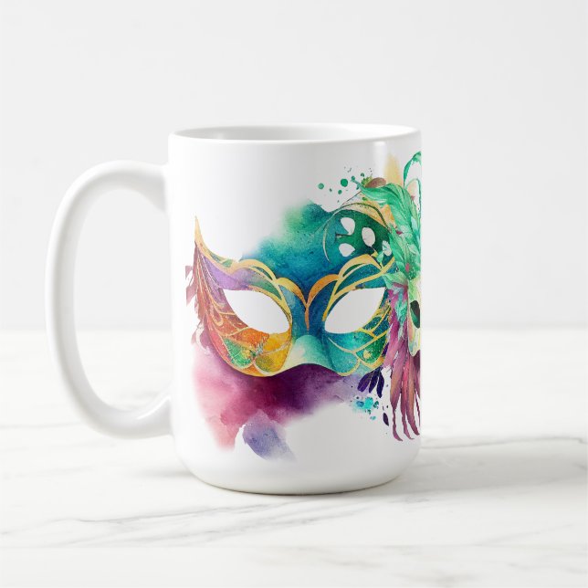 KOLORFUL MARDI GRAS MASKS KAFFEMUGG (Vänster)