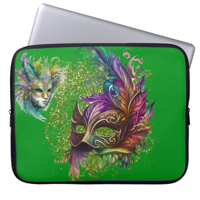 KOLORFUL ORNATE MARDI GRAS MASKS LAPTOP FODRAL (Framsidan)