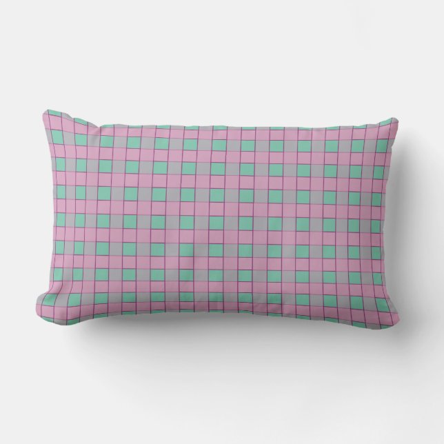 KOLORFUL PLAID LUMBARKUDDE (Framsida)