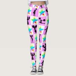 KOLORFUL RAINBOW STAR CHEERLEADING LEGGINGS