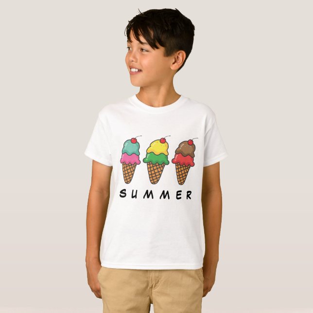 KOLORFUL SOMMMER, ICKE-KRÄFTDESSERT T SHIRT (Hel framsida)