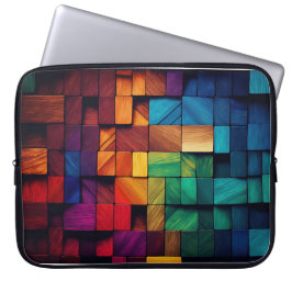 KOLORFUL WOOD BLOCKS LOOK LAPTOP FODRAL