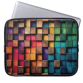 KOLORFUL WOOD BLOCKS LOOK LAPTOP FODRAL