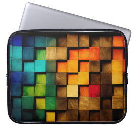 KOLORFUL WOOD BLOCKS LOOK LAPTOP FODRAL