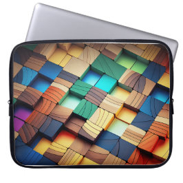 KOLORFUL WOOD BLOCKS LOOK LAPTOP FODRAL