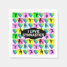 KOLORFULLHJÄRTOR I KÄRLEK GYMNASTICS PAPPRA APKINE PAPPERSSERVETT