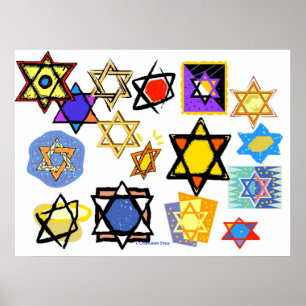 KOLOSSAL AFFISCH - JUDISKA STJÄRNOR - CHANUKAH