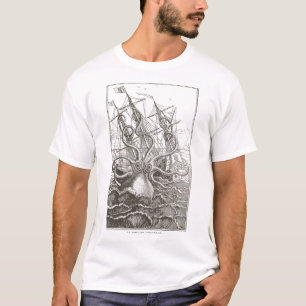 Kolossal bläckfisk Kraken som anfaller fartygs hav T Shirt