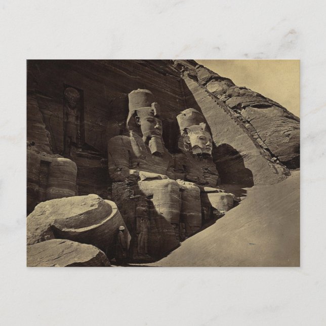 Kolossal Figurer, Abu Sunbul, Egypten Vykort (Framsida)