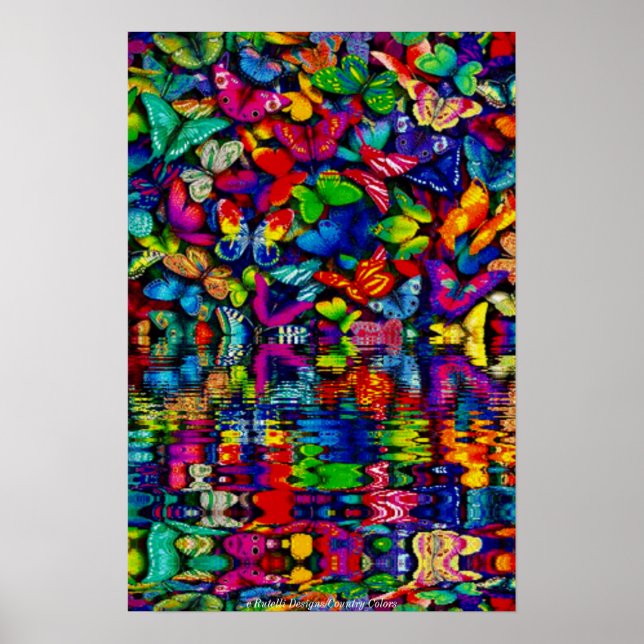 KOLOSSAL POSTER SKRIV UT - VATTEN BUTTERFLIES - AR (Framsidan)
