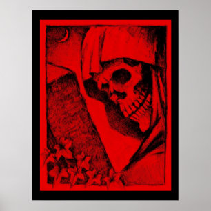 Kolossal röd skalleaffisch poster